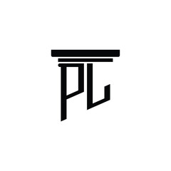 PL monogram logo design letter text name symbol monochrome logotype alphabet character simple logo