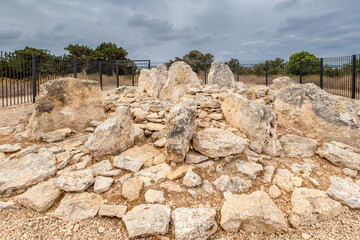 Megalithic monument, Ca Na Costa, 2,000 - 1,600 BC, early Bronze Age, Formentera, Balearic Islands,...