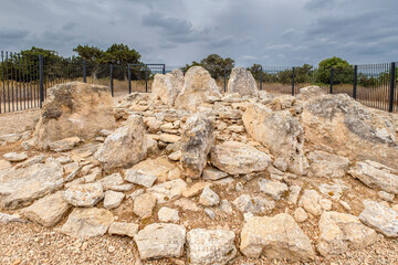 Megalithic monument, Ca Na Costa, 2,000 - 1,600 BC, early Bronze Age, Formentera, Balearic Islands,...
