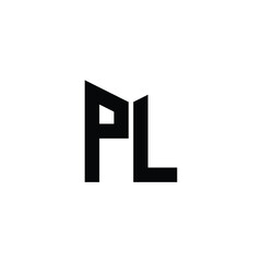 PL monogram logo design letter text name symbol monochrome logotype alphabet character simple logo