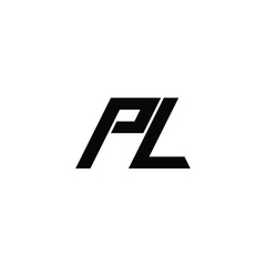 PL monogram logo design letter text name symbol monochrome logotype alphabet character simple logo