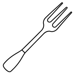 Fork Line Drawing in Vector Style