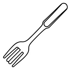 Fork Line Drawing in Vector Style