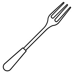 Fork Line Drawing in Vector Style