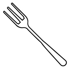 Fork Line Drawing in Vector Style
