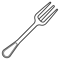 Fork Line Drawing in Vector Style