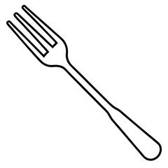Fork Line Drawing in Vector Style