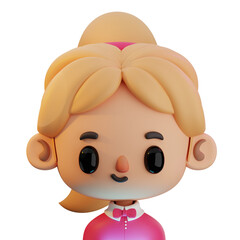 3d Female Avatar - Blonde Hair and Pink Outift