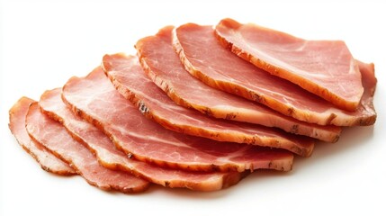 Obraz premium A large piece of ham is sliced into six pieces