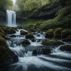 Fototapeta premium What is the connection between waterfalls and the purity of nature?