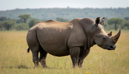 Fototapeta premium Black Rhino (Rhinocerotidae)Kenya is home , There are 35 - 50 black rhinos living in the Masai Mara
