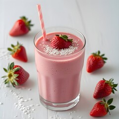 strawberry smoothie with strawberry