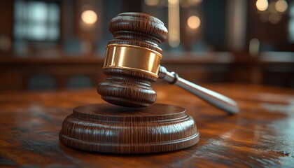 Law regulation and policy concept, gavel with virtual law information on screen, regulation compliance, digital justice, modern legal system, professional gavel, highquality visual