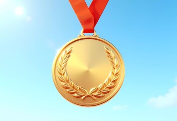 A gold medal denotes achievement and victory, representing gold, medal, winner, success, triumph, first place, and sports