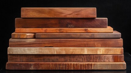Stack of various wooden cutting boards.