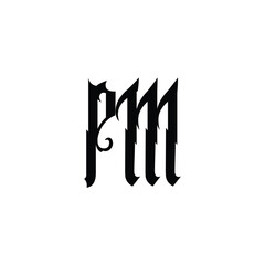 PM monogram logo design letter text name symbol monochrome logotype alphabet character simple logo