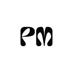 PM monogram logo design letter text name symbol monochrome logotype alphabet character simple logo