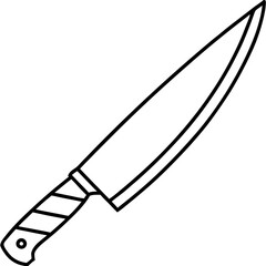 Knife Line Art Sleek Vector Style