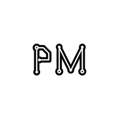 PM monogram logo design letter text name symbol monochrome logotype alphabet character simple logo