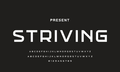 Modern Sports tech font typography. MINIMAL vector typeface for a company. Minimal gaming fonts for logo design.