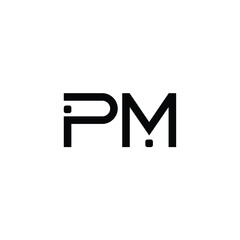 PM monogram logo design letter text name symbol monochrome logotype alphabet character simple logo