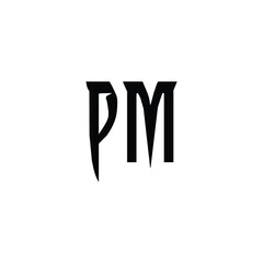 PM monogram logo design letter text name symbol monochrome logotype alphabet character simple logo