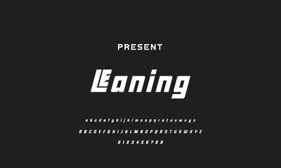 Modern Sports tech font typography. MINIMAL vector typeface for a company. Minimal gaming fonts for logo design.