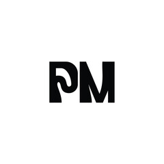 PM monogram logo design letter text name symbol monochrome logotype alphabet character simple logo