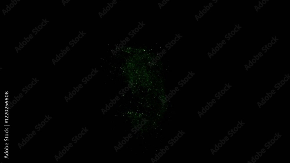 Poster neon green countdown numbers animation on black background visualizing futuristic digital technology