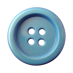 Fototapeta premium Shiny Blue Four Hole Button Fashion Design 3d art round macro style 