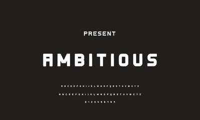 Modern Sports tech font typography. MINIMAL vector typeface for a company. Minimal gaming fonts for logo design.