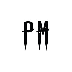 PM monogram logo design letter text name symbol monochrome logotype alphabet character simple logo