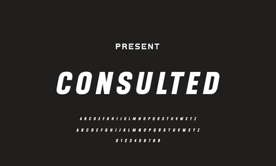 Modern Sports tech font typography. MINIMAL vector typeface for a company. Minimal gaming fonts for logo design.