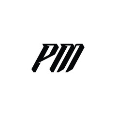 PM monogram logo design letter text name symbol monochrome logotype alphabet character simple logo
