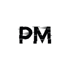PM monogram logo design letter text name symbol monochrome logotype alphabet character simple logo