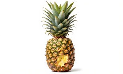 Fresh pineapple with bite taken out