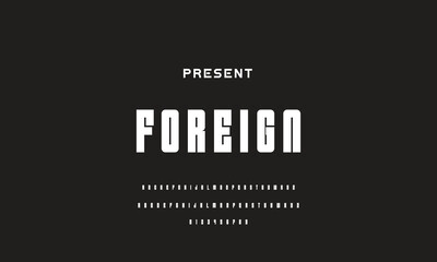 Modern Sports tech font typography. MINIMAL vector typeface for a company. Minimal gaming fonts for logo design.