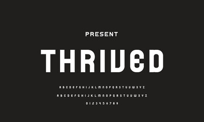 Modern Sports tech font typography. MINIMAL vector typeface for a company. Minimal gaming fonts for logo design.