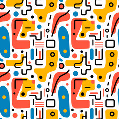 Trendy doodle seamless pattern background