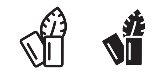 Mint gum icons in outline and stroke versions