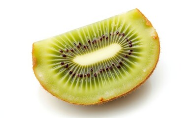 Fresh green kiwi slice on white background