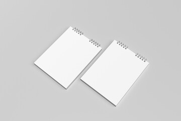 Blank realistic notepad or binder book for mockup on light grey background. High resolution
