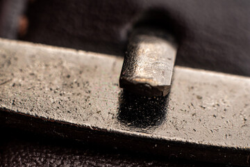 Closeup view of metal texture highlighting intricate details and natural imperfections