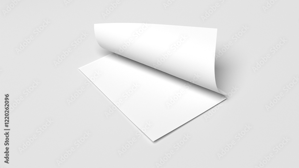 Poster white sheet of paper. realistic empty paper note template of a4 format with soft shadows isolated on