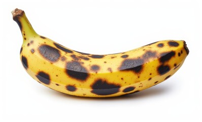 Ripe banana with dark spots