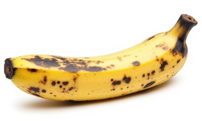 Ripe banana with brown spots