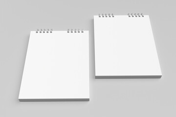 Blank realistic notepad or binder book for mockup on light grey background. High resolution