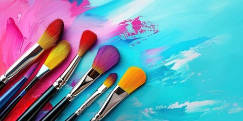 Colorful Abstract Background Complements Artistic Brush Selection