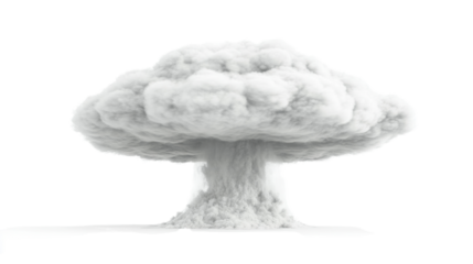 Nuclear explosion isolated on white background 