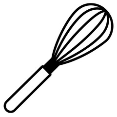Modern Line Art Whisk Illustration